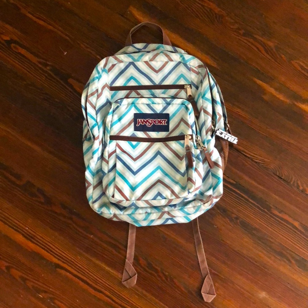 Striped Jansport Backpack